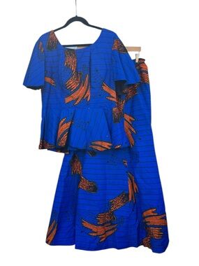 2 piece set African wax print peplum mermaid 10